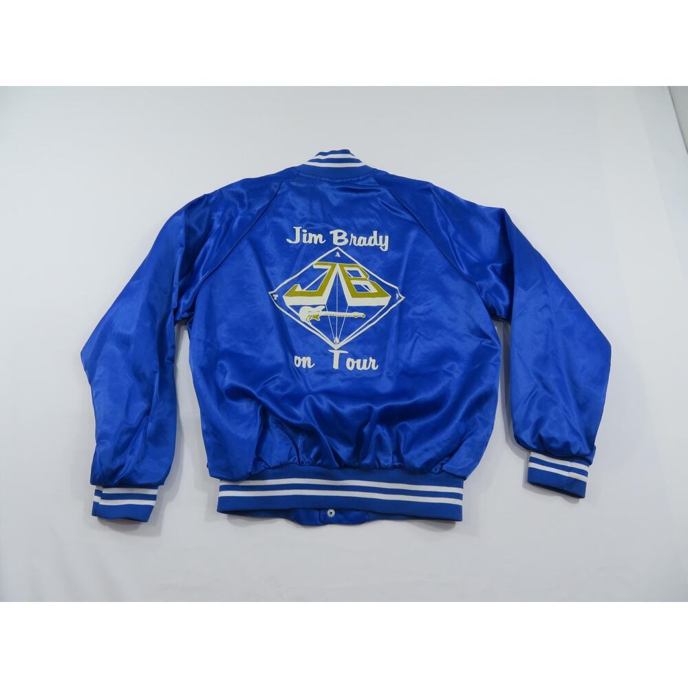 Jim Brady Jacket, Southern Gospel On Tour, Blue Satin style Sz L 1990s